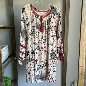 Entro Floral Bojo Bell Sleeves Tunic Dress Size S